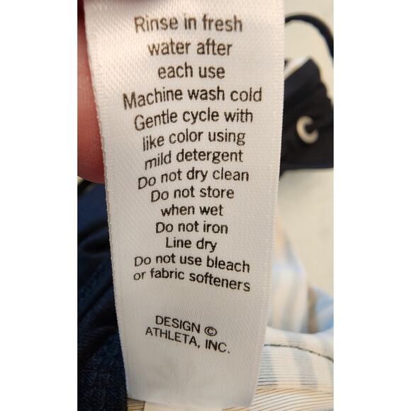 Athleta  Women's Swimsuit Bottoms SZ Large Black White Stripes - Picture 8 of 9